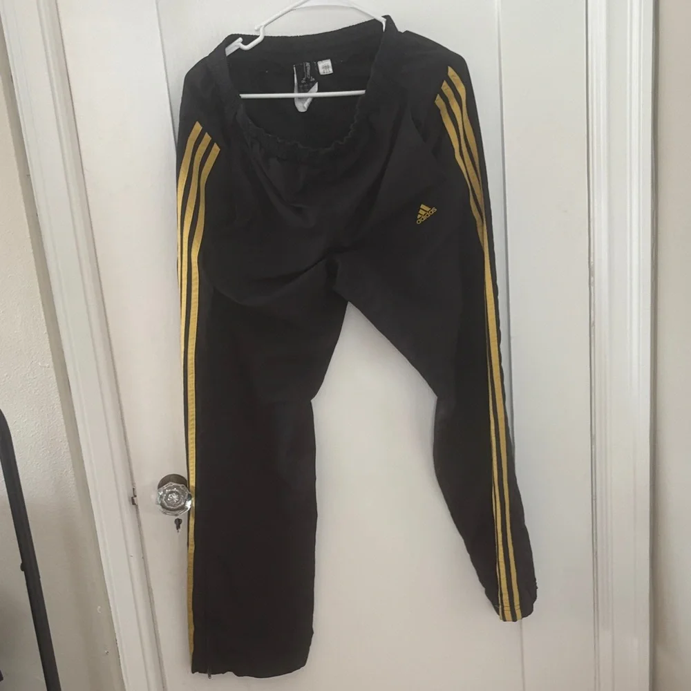 Adidas Black Pants with Yellow Stripes - Picture 2 of 6